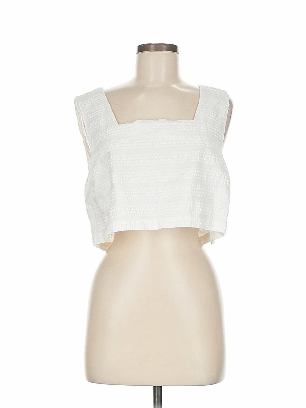 Free People White Square-Neck Crop Top